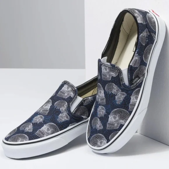 Vans Slip On Wireframe Skulls - Picture 2 of 2